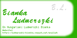bianka ludmerszki business card